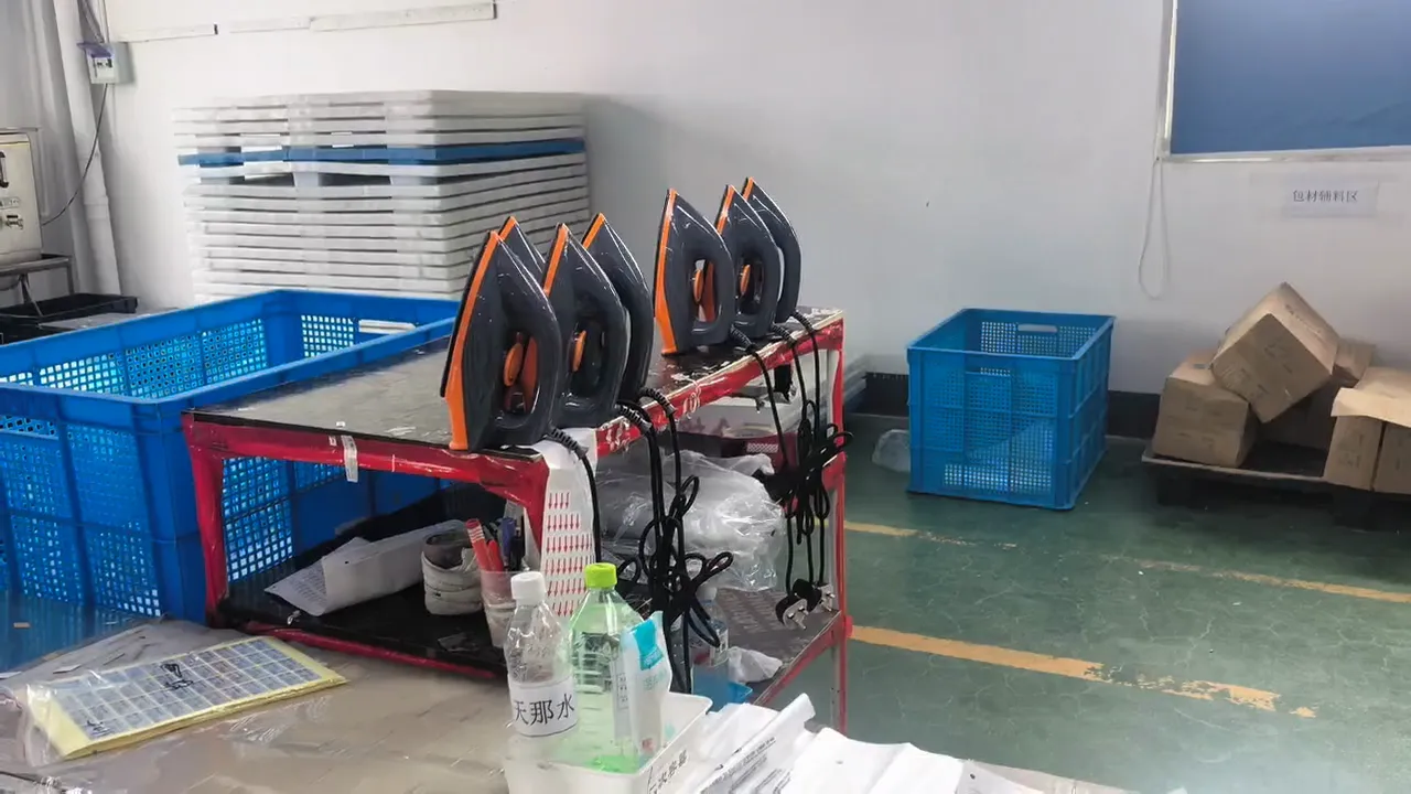 Finished soleplates racked for inspection